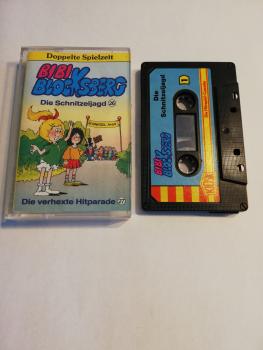 Bibi Blocksberg Doppelte Spielzeit Folge 26/27 Die Schnitzeljagd/Die verhexte Hitparade  4-fach Schwarz geschraubt Schwarz mit Blauen Aufkleber Club Edition 19718 6 Kiosk(Innencover minimal bemalt)